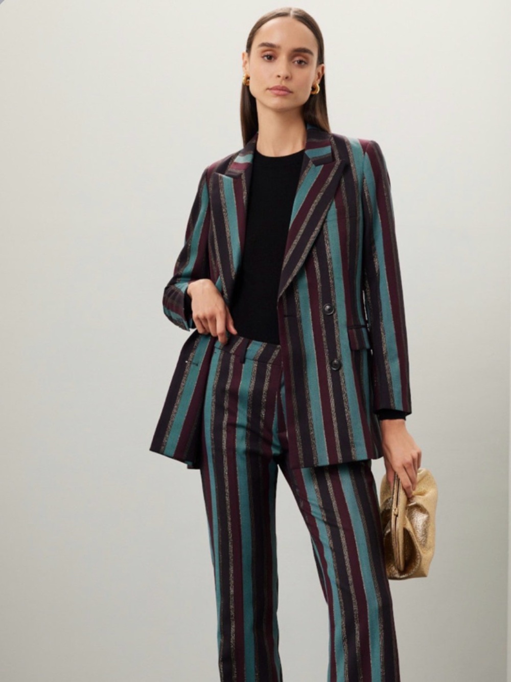 Scotch & Soda Metallic Striped Double-Breasted Blazer - Picture 16 of 16